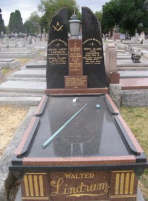 The grave of one of Walter Lindrum One of Australia's best