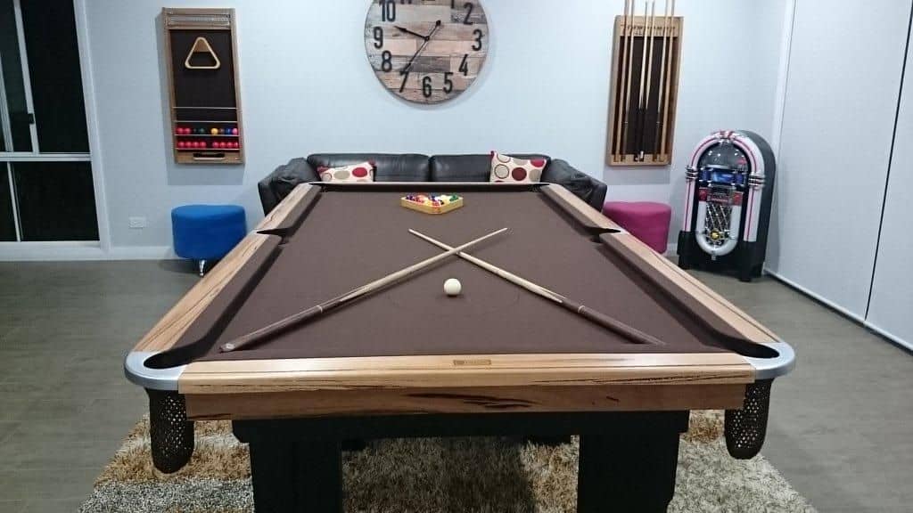 Rustic Lorenzo pool table available at Quedos.