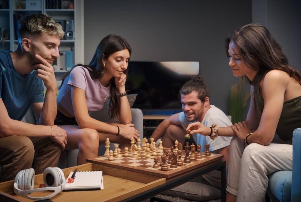A chess table is a must-have for your game room if you're looking for a game that is a bit more strategic.