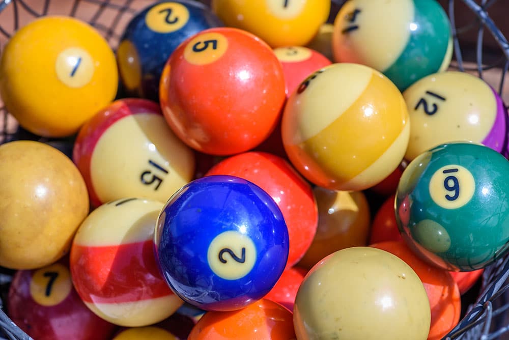 vintage pool and billiard balls